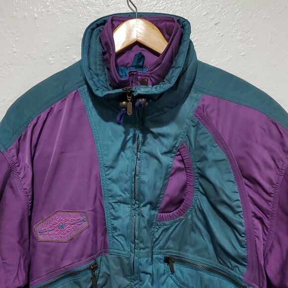 Vintage Silvy Teal and Purple Retro Style Winterbraid Ski Suit Made In Italy - Picture 4 of 15